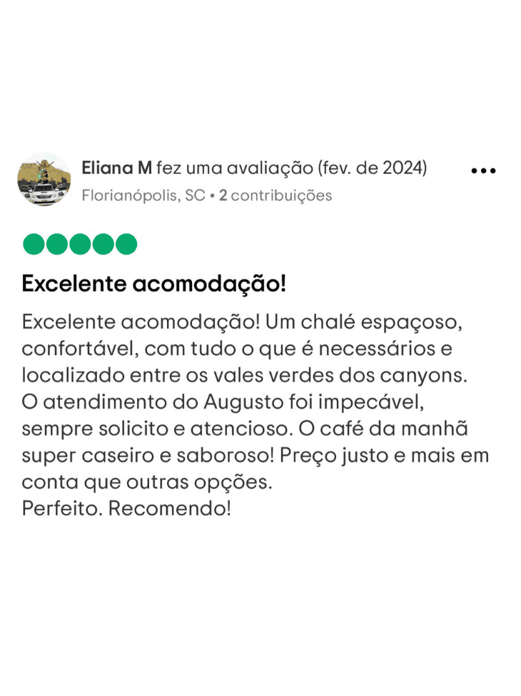 Avaliação Tripadvisor